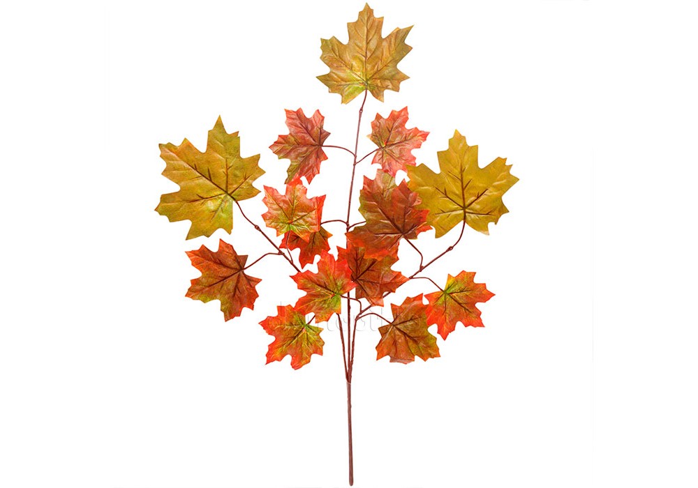 Ветка с осенними листьями клена искусственная - купить осенний декор
