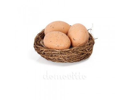 Гнездо с яйцами декоративное, 10 см