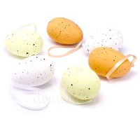 Набор пасхальных яиц разноцветный, 6 шт. Белый, Желтый, Коричневый