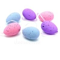 Набор пасхальных яиц 6/7 см, 6 шт. Голубой, Розовый, Сиреневый