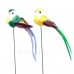Птичка из перьев на вставке, 3х3хH14 см. Разные цвета