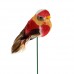Птичка из перьев на вставке, 3х3хH6 см. Разные цвета