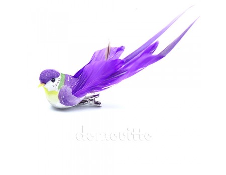 Птичка на прищепке "Фиолетовая малая", 11 см