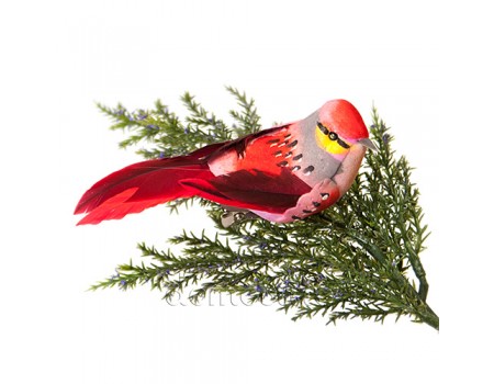 Птичка на прищепке "Красная правая", 11 см