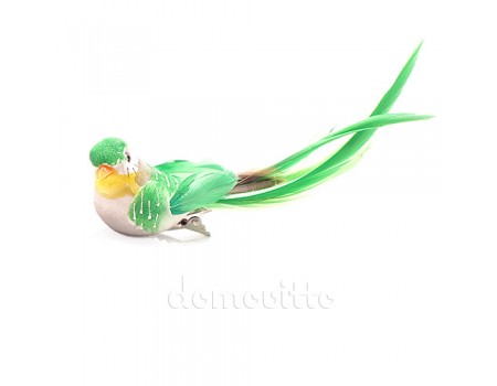 Птичка на прищепке "Зеленая малая", 11 см