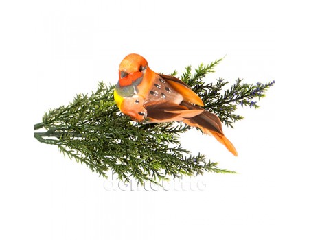 Птичка на прищепке "Оранжевая левая", 10 см