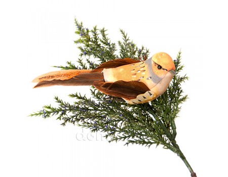 Птичка на прищепке "Оранжевая правая", 11 см