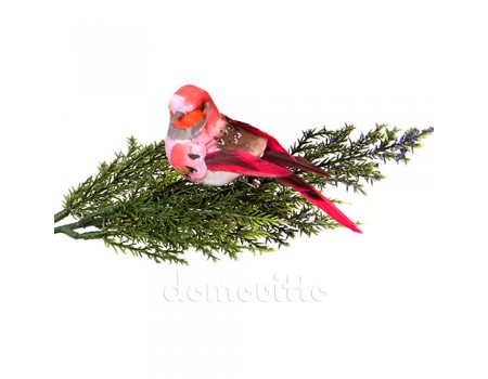 Птичка на прищепке "Розовая левая", 10 см