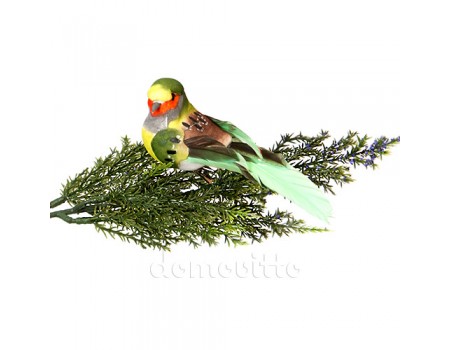 Птичка на прищепке "Зеленая левая", 10 см