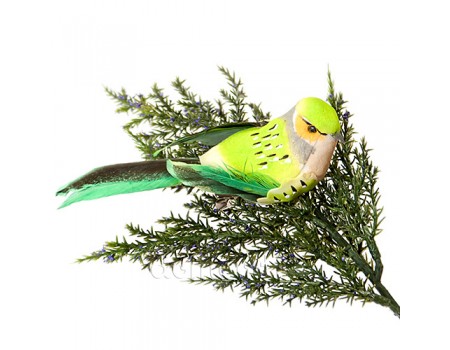 Птичка на прищепке "Зеленая правая", 11 см