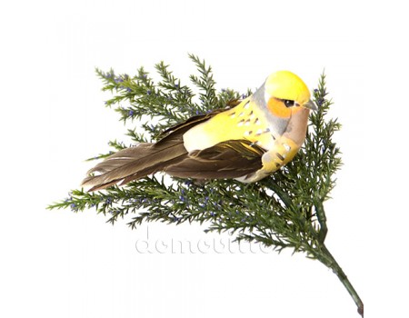 Птичка на прищепке "Желтая правая", 11 см