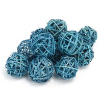 Набор плетеных шаров, диаметр 5 см, 12 шт. Цвет: Бирюзовый