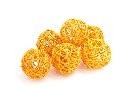 Набор плетеных шаров, диаметр 8 см, 6 шт. Цвет: Оранжевый