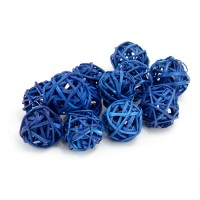 Набор плетеных шаров, диаметр 3 см, 12 шт. Цвет: Синий