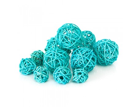 Плетеный шарик бирюзовый для декора d3 см / d5 см. Цена за 1 шт