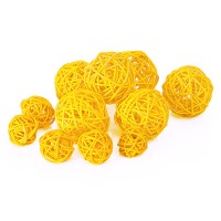 Плетеный шарик желтый для декора d3 см / d5 см. Цена за 1 шт