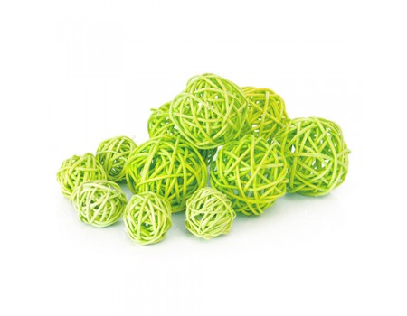 Плетеный шарик салатовый для декора d3 см / d5 см. Цена за 1 шт