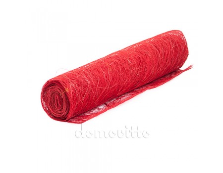 Абака, сизалевое полотно 48 см, 2,7 м. Цвет: Красный