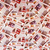 Бумага для упаковки подарков "Новогодняя газета", 70 см, рулон 10 м ✦ 102205
