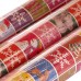 Подарочная бумага новогодняя "Снежинки цветная", (70 см, рулон 10 м)