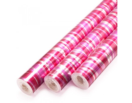 Упаковочная бумага металлизированная "Розовая волна", 10 м