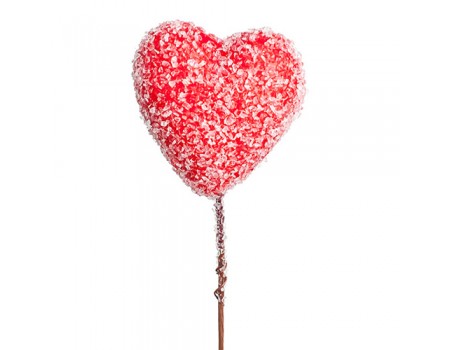 Сердце декоративное сахарное на вставке, D6хH15 см