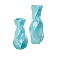 Керамическая ваза "Витая голубая", 6 х 18 см