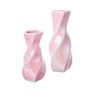 Керамическая ваза "Витая розовая", 10 х 24 см